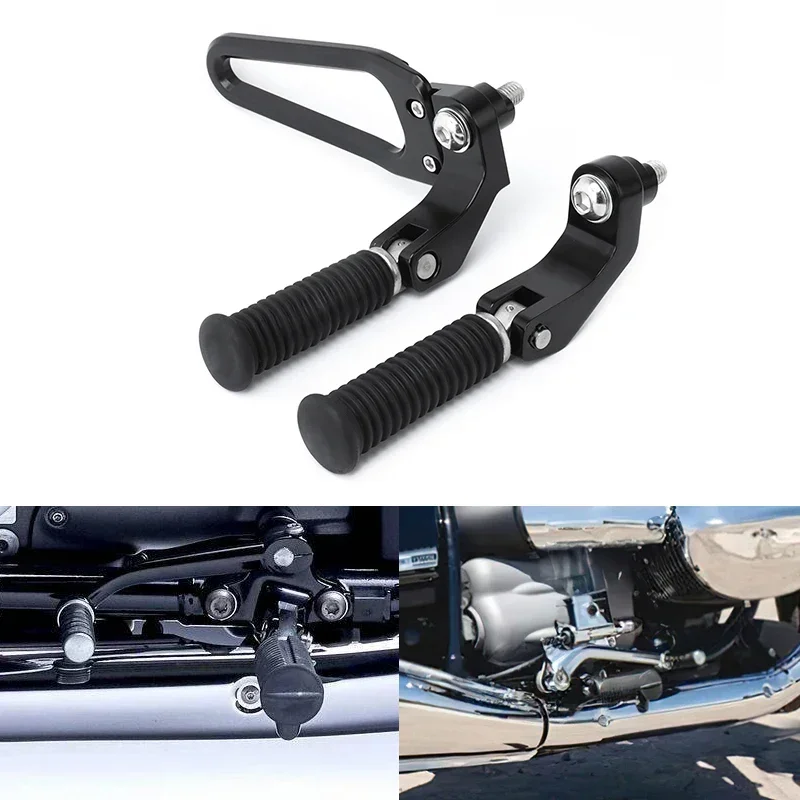 Motorcycle Rear Passenger Foot Pegs Mount Black Rest Pedal Footrest For BMW R18 2020-UP