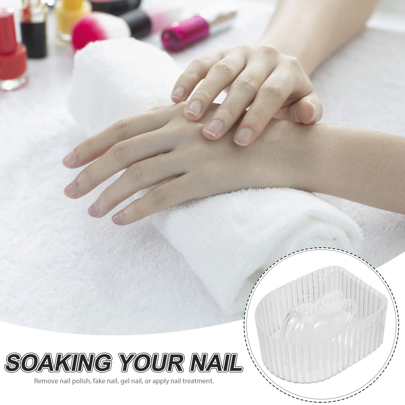 

Nail Soaking Bowl Ergonomic Design Comfortable Hand Rest Nail Polish Remover Manicure Tool Salon Use Soak Off Bowl