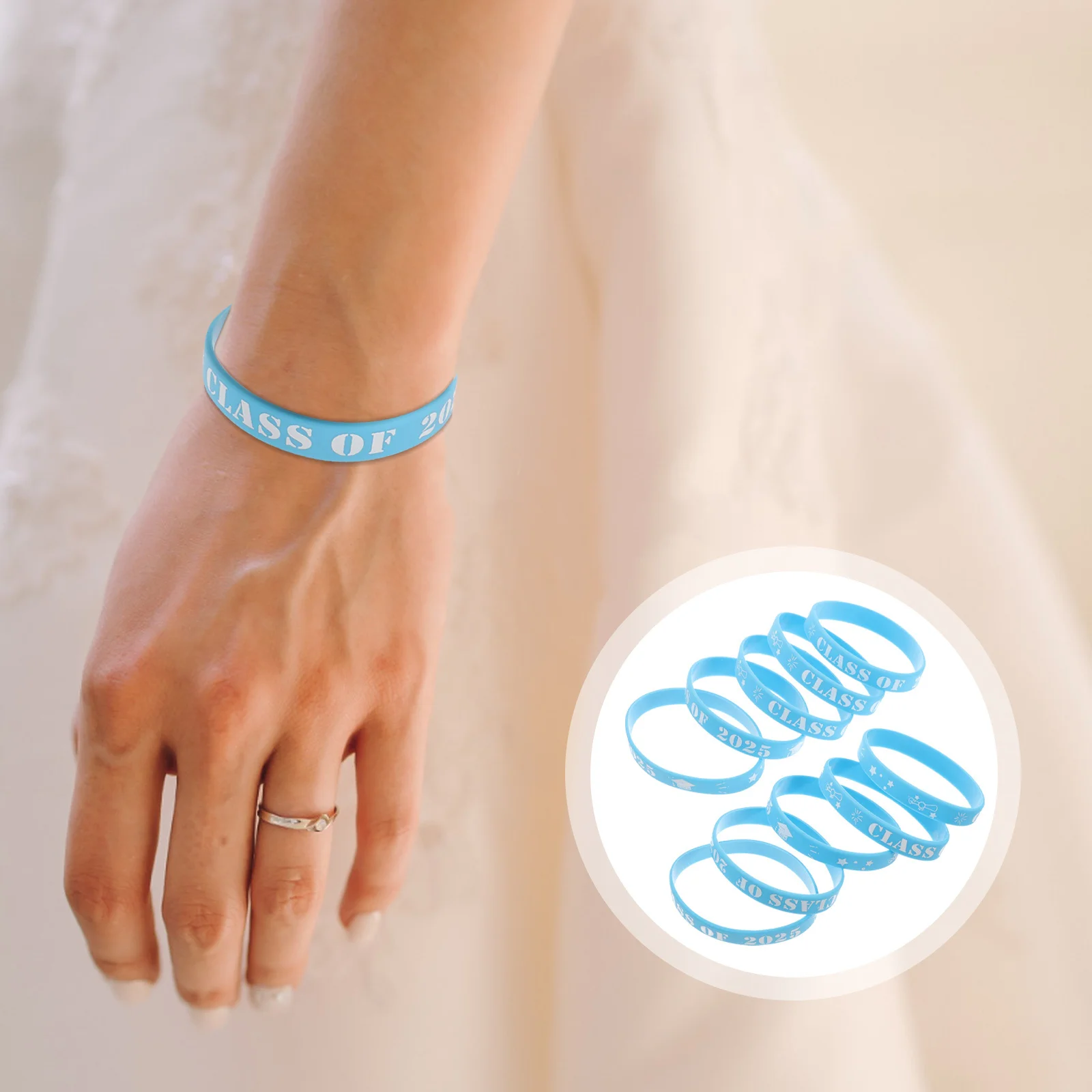 

10 шт. выпускные браслеты, силиконовые браслеты, класс 2025 года, аксессуары для вечеринок, украшения для школьных мероприятий, оптовая поставка