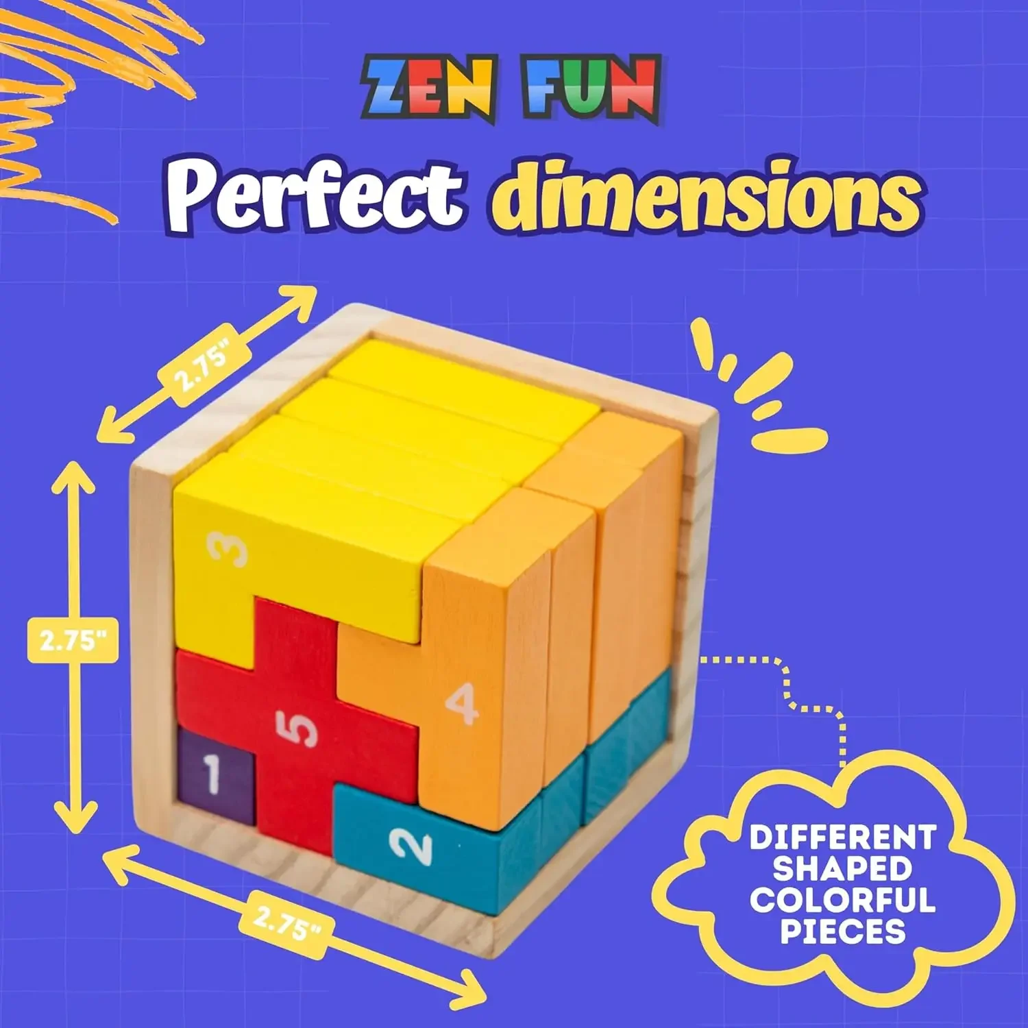 몬테소리 장난감 - 3D 나무 두뇌 퍼즐 - 5-7세 어린이를 위한 다채로운 퍼즐 큐브 및 성인을 위한 마인드 퍼즐 (20피스 및 40피스)