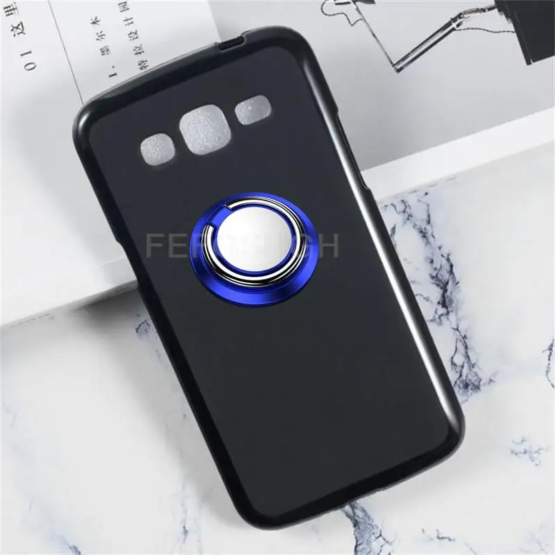 For Samsung Galaxy Grand 2 Duos G7102 G7105 G7106 Back Ring Holder Bracket TPU Soft Silicone protect Case Anti falling shell