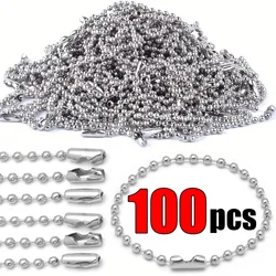 Sliver Ball Bead Chains Metal Fits Key Chain/Dolls/Label Hand Tag Pendant Connector DIY Jewelry Making Chain Buckle Accessorise