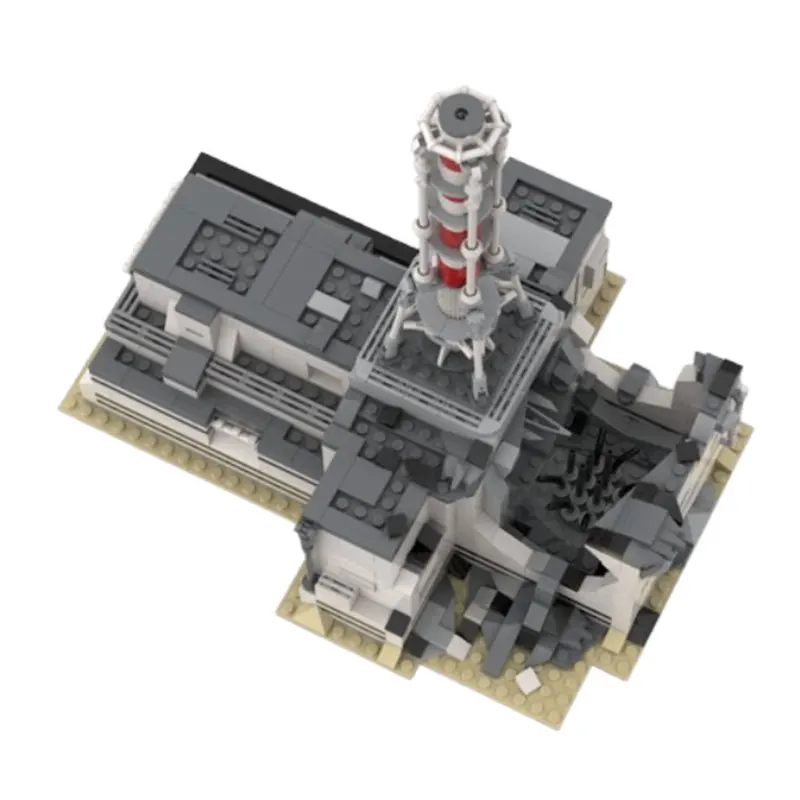 853pcs Nuclear Power Plant Energy Building Industrial Scene Model Small Particle Assembly Building Block Model Toy Popular Gift