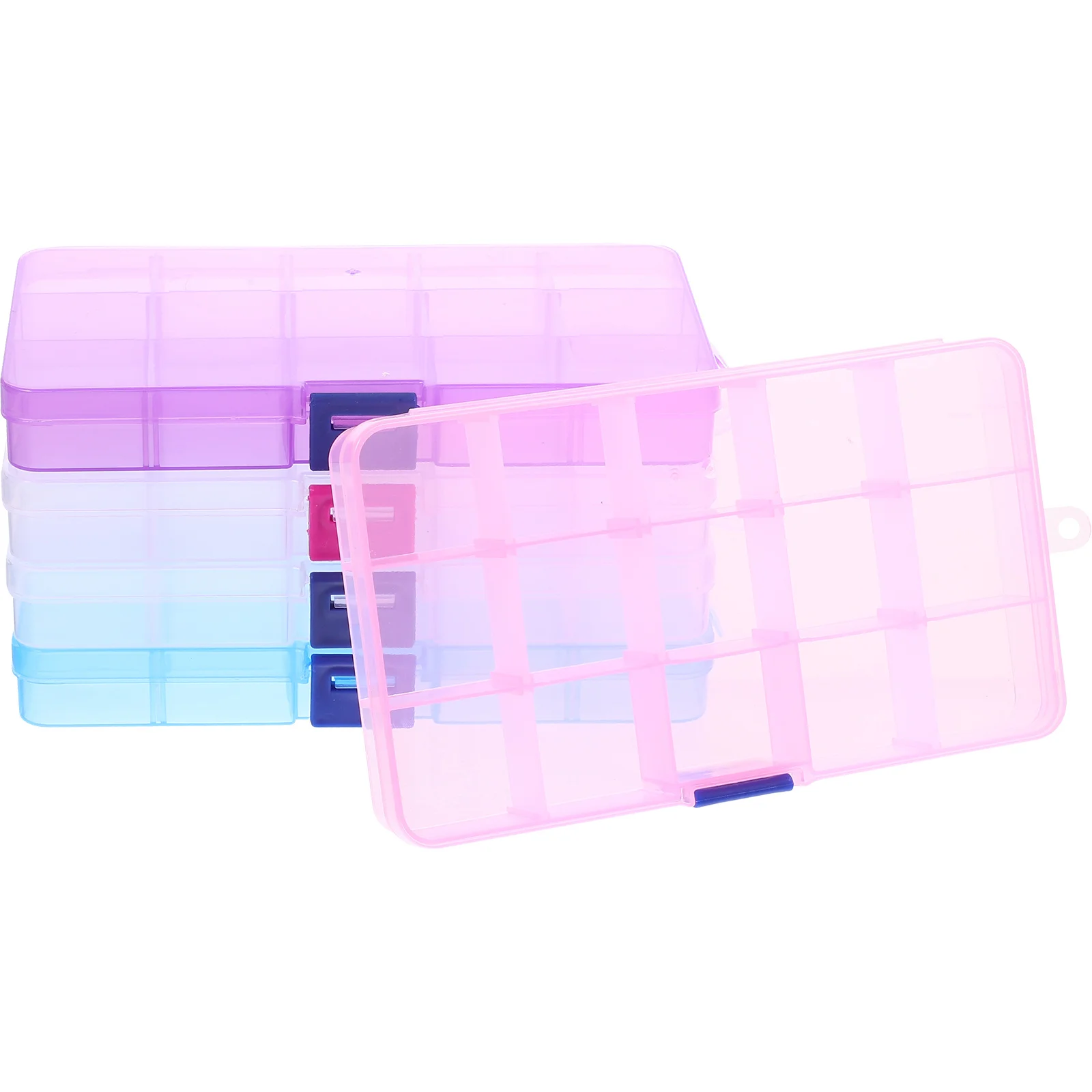 

5Pcs Plastic Bead Storage Box Jewelry Organizer 15 Compartments Portable Divided Container for Earrings Buttons Small Items