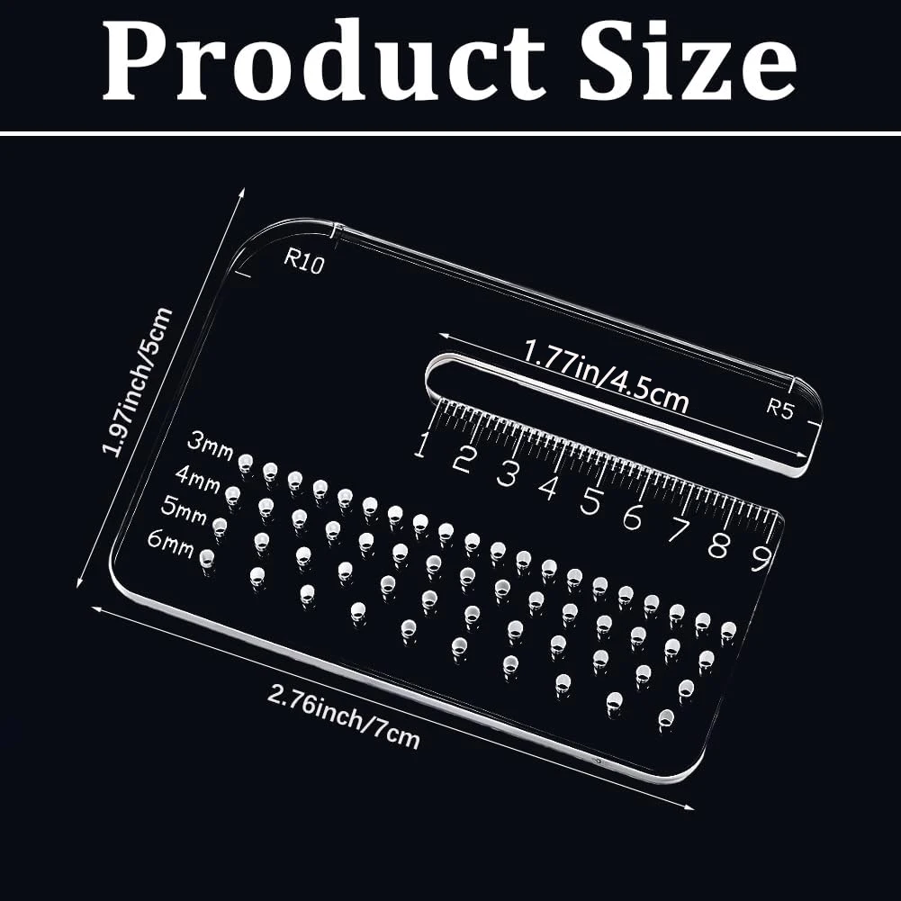 4mm Multi-functional Thickened Transparent Puller Acrylic Rounded Cutting Distance Ruler Hitting Auxiliary Manual Leather Tool