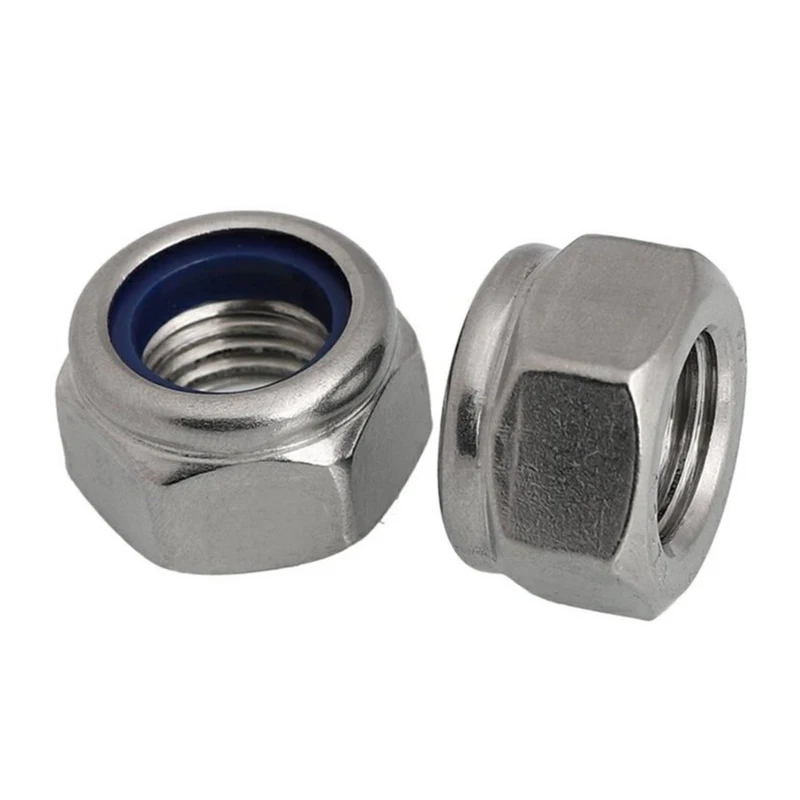 DIN985 M2 M2.5 M3 M4 M5 M6 M8 M10 M12 M14 M16 M20 M24 M30 Stainless Steel Hex Hexagon Nylon Insert Self Lock Nut Nylock Locknut