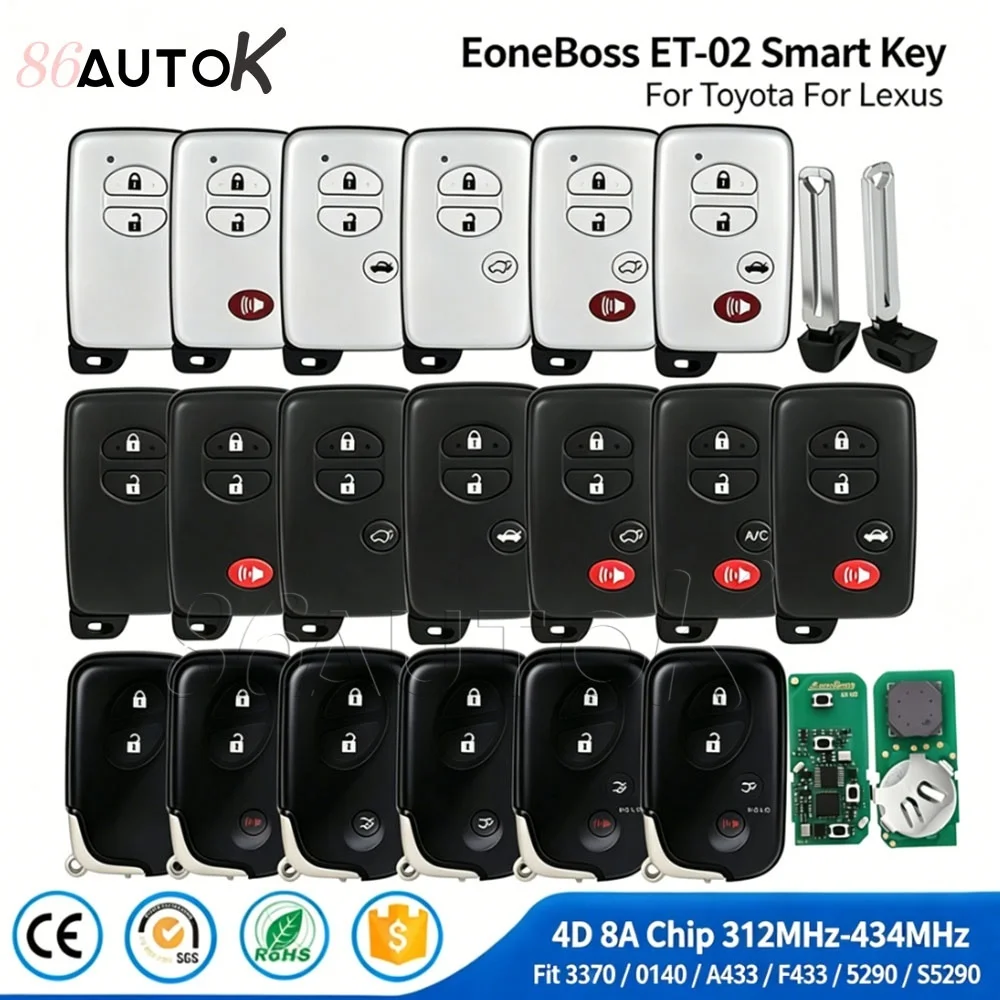 

Универсальный Bluetooth смарт-ключ для Lexus IS250 IS300C, Toyota Highlander, Camry, Corolla, RAV4, Land Cruiser, EoneBoss ET-02 4D 8A