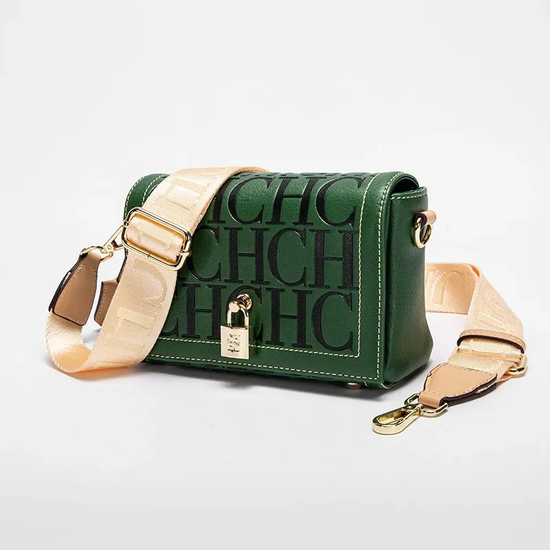 Fashion Design Model Metal Accessories Buckle Women's Shoulder Bag Luxury Brand 2025 New Fashion Solid Colour Printed Head Bag image 5