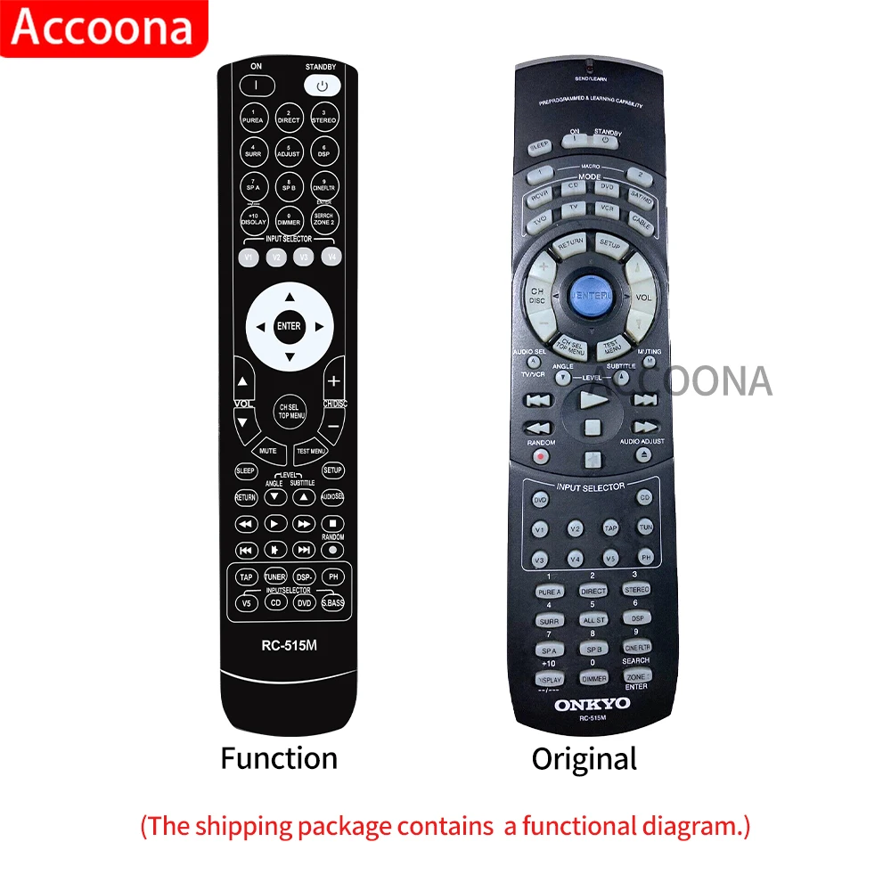 Replacement remote for ONKYO RC515M RC-515M RC-480M TX-SR601 TX-SR600E TX-SR700E