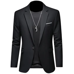 Blazers boutique casuais masculinos, jaqueta monocromática, terno slim fit, casaco de lazer, boutique de moda, novo, 2023