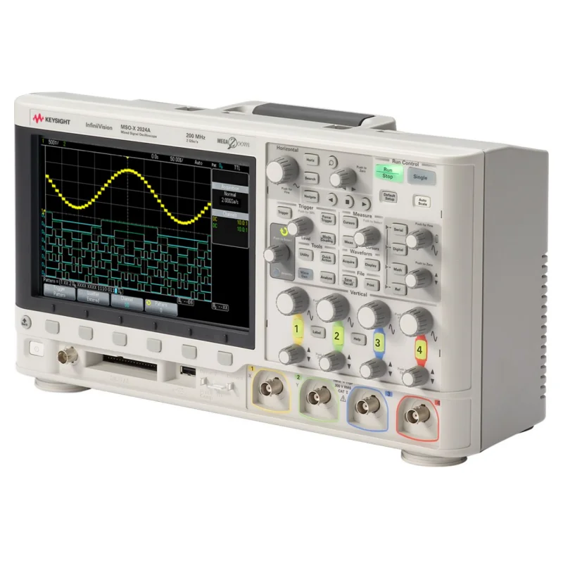 Keysight MSOX2024A Oscilloscope:200 MHz,4+8Channels 1Mpts memory, and 200,000 waveforms/sec update rate