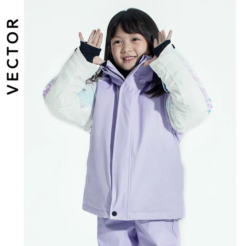 

Children's Snowwear Outdoor Waterproof and Windproof Warm Clothing Winter Snowboard Jacket Boys and Girls VECTOR