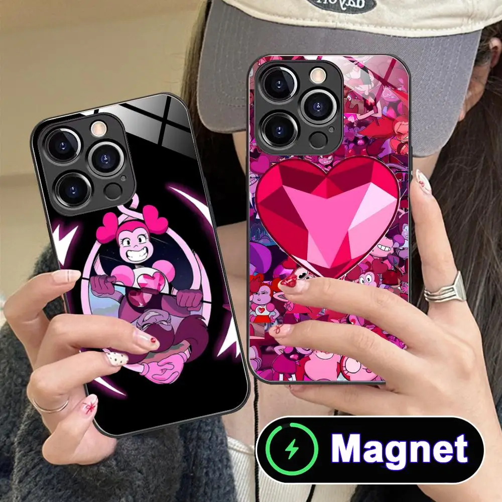 

Steven Universe Spinel Phone Case for iPhone 17 16 15 14 13 12 11 Air Pro Max Plus Mini Glass Magnet Cover