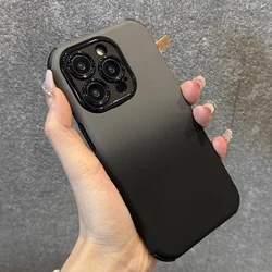 Gradient thicken corner armor silicone phone case for iPhone 16 15 14 13 12 11 Pro Max fine hole shockproof hard bumper cover