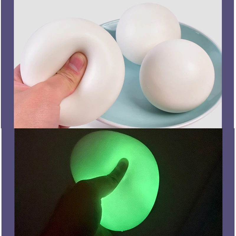 

Большой светящийся белый шарик-антистресс 8 см, наполненный шариками из ЭВА, для сжимания и игр, игрушка для взрослых.