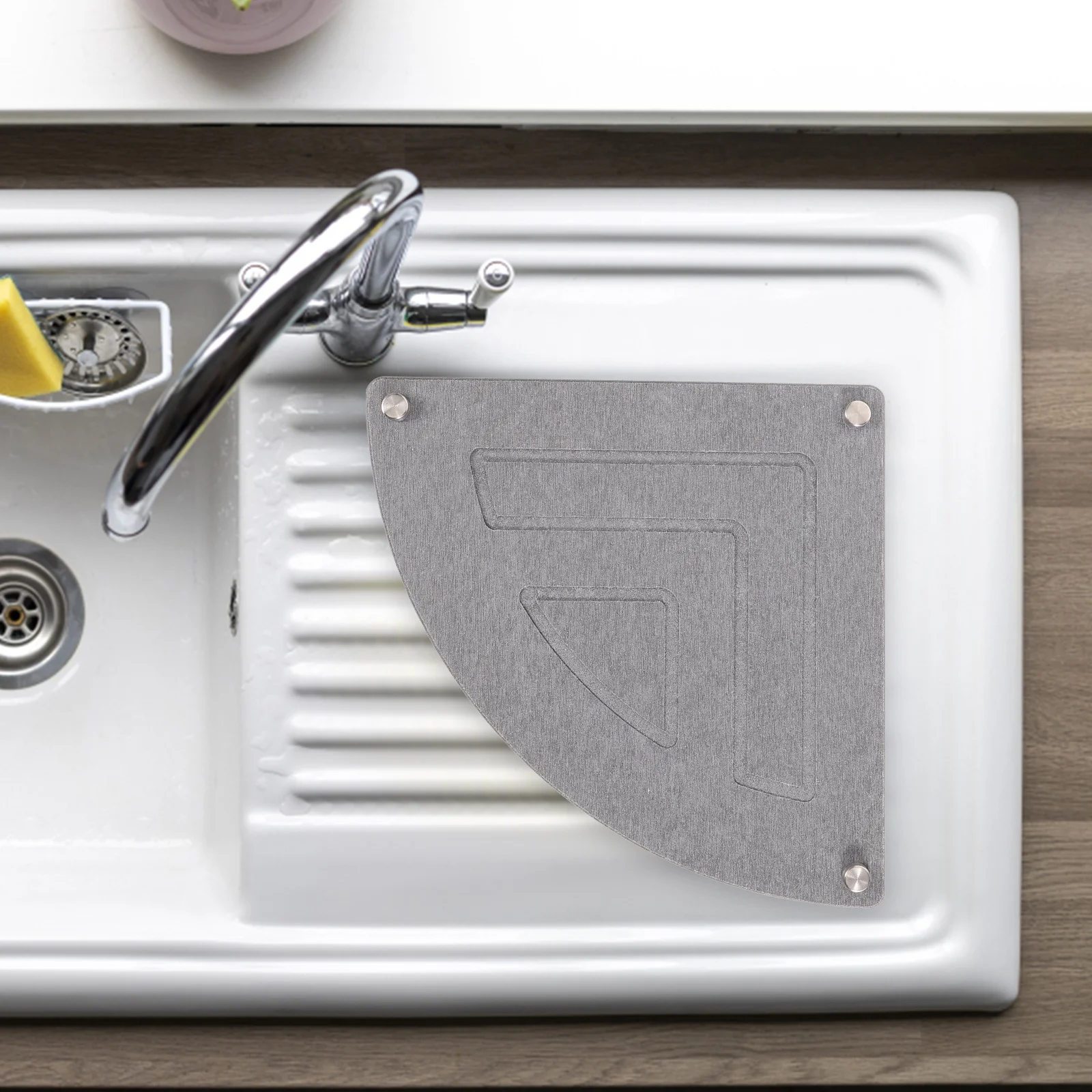 

1pcs Sink Drying Rack Corner Kitchen Accessory Bathroom Countertop Shelf Sponge Holder Storage Rack Fast Drying Ventilated