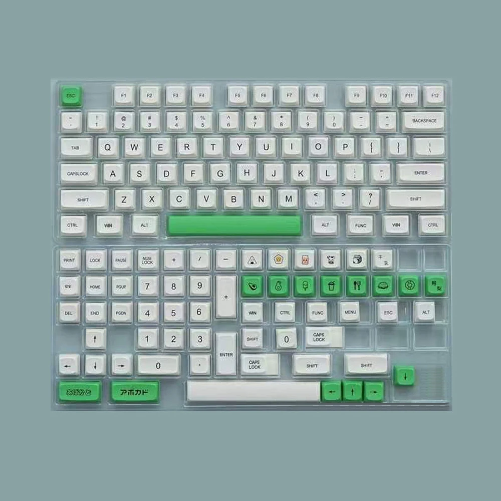 PBT Dye-su Avocado Keycaps 141-Key  XDAL Shape Fit Cherry MX Switches for 61 63 64 67 68 75 84 87 96 104 108 Mechanical Keyboard