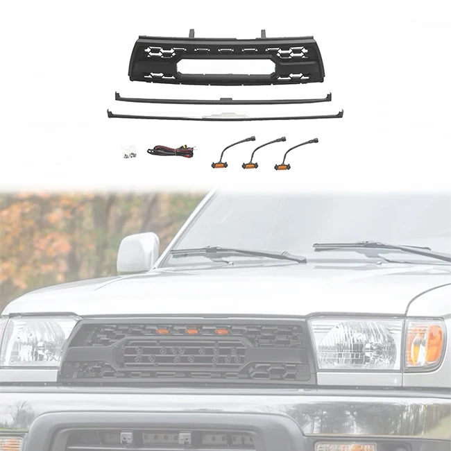 

LUMA Accessories Offroad Parts 1996-2002 Black ABS Plastic Car Bumper Grill Fit For 1996-2002 Toyota 4runner Hilux Surf