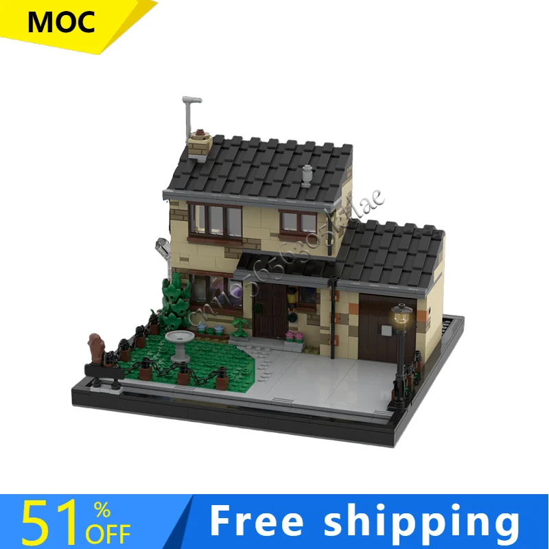 

388 шт. MOC, современный город, вид на улицу, 4 привода, пейзаж, модель здания, сделай сам, головоломка на заказ, технология, креативная сборка, детские игрушки, подарки