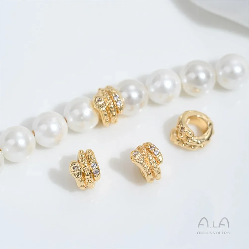 Z429 14K مطلية بالذهب الأفعى على شكل التوتير لوحة ثعبان أنبوب الخرز اليد سترونج الخرز سوار ذاتي الصنع قلادة مجوهرات اكسسوارات #5