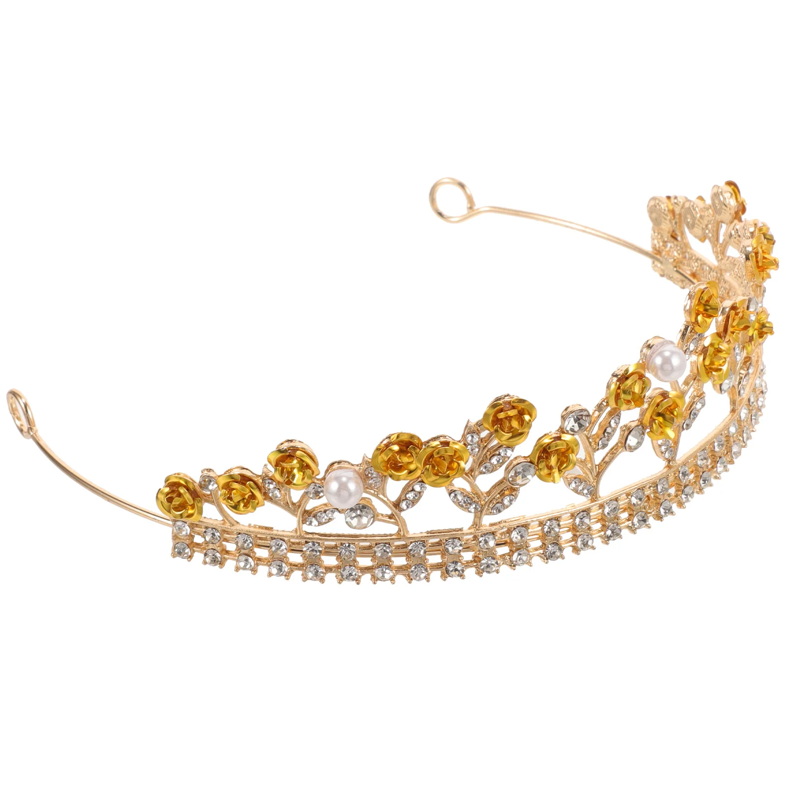 

Rose Flower Crown Headband Bridal Wedding Decorative Metal Headpiece for Women Girls Cosplay Party Stage Performance