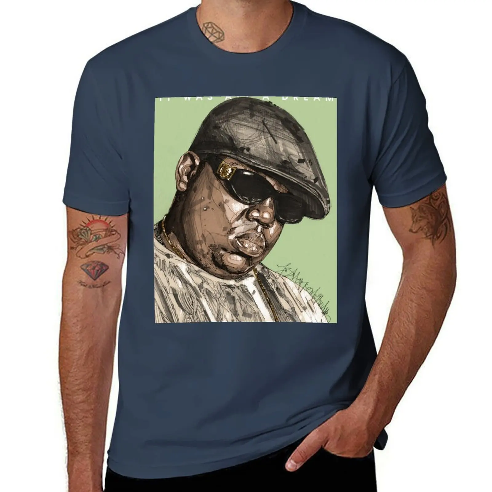 

Biggie Smalls sketch painting T-Shirt t shirt man cotton t shirts for man graphic tees T-Shirt