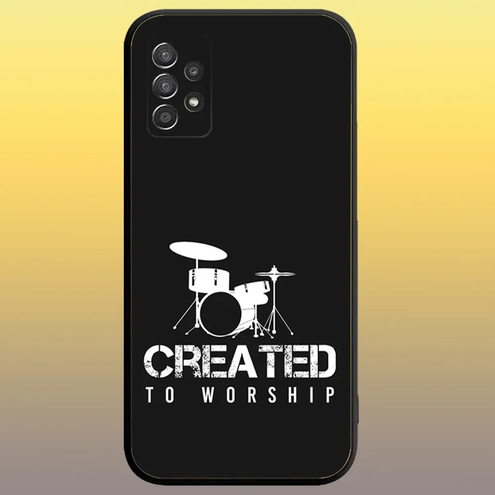 Drum Drummer Music Dj Phone Case for SamsungA 91,80,73,72,71,70,53,52,51,42,41,40,32,31,30,22,21,20,13 S 4G 5G Soft Black Case