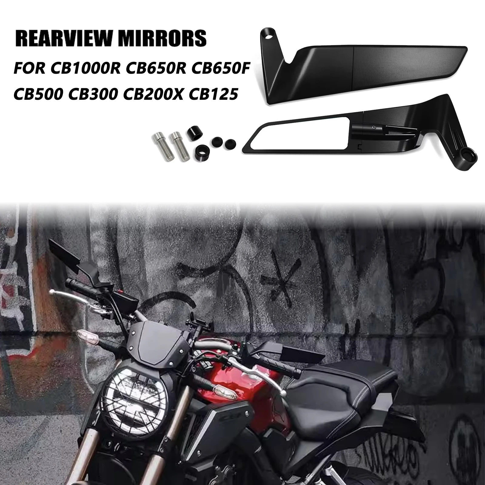 

Для CB1000R CB650R CB650F CB500 CB300 CB200X CB125 мотоциклетное вращающееся зеркало заднего вида крылышки аксессуары для боковых зеркал
