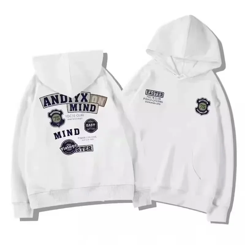 

Winter Men's Graphic Printed Hoodies Vintage Fashion Fleece Hoody 2025 New Women Y2K Streetwear Oversized Hooded Sweatshirts