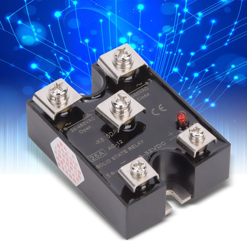 BERM KB25DA Solid State Relay 25A Single Phase 1NO1NC Solid State Relay DC Controlled AC
