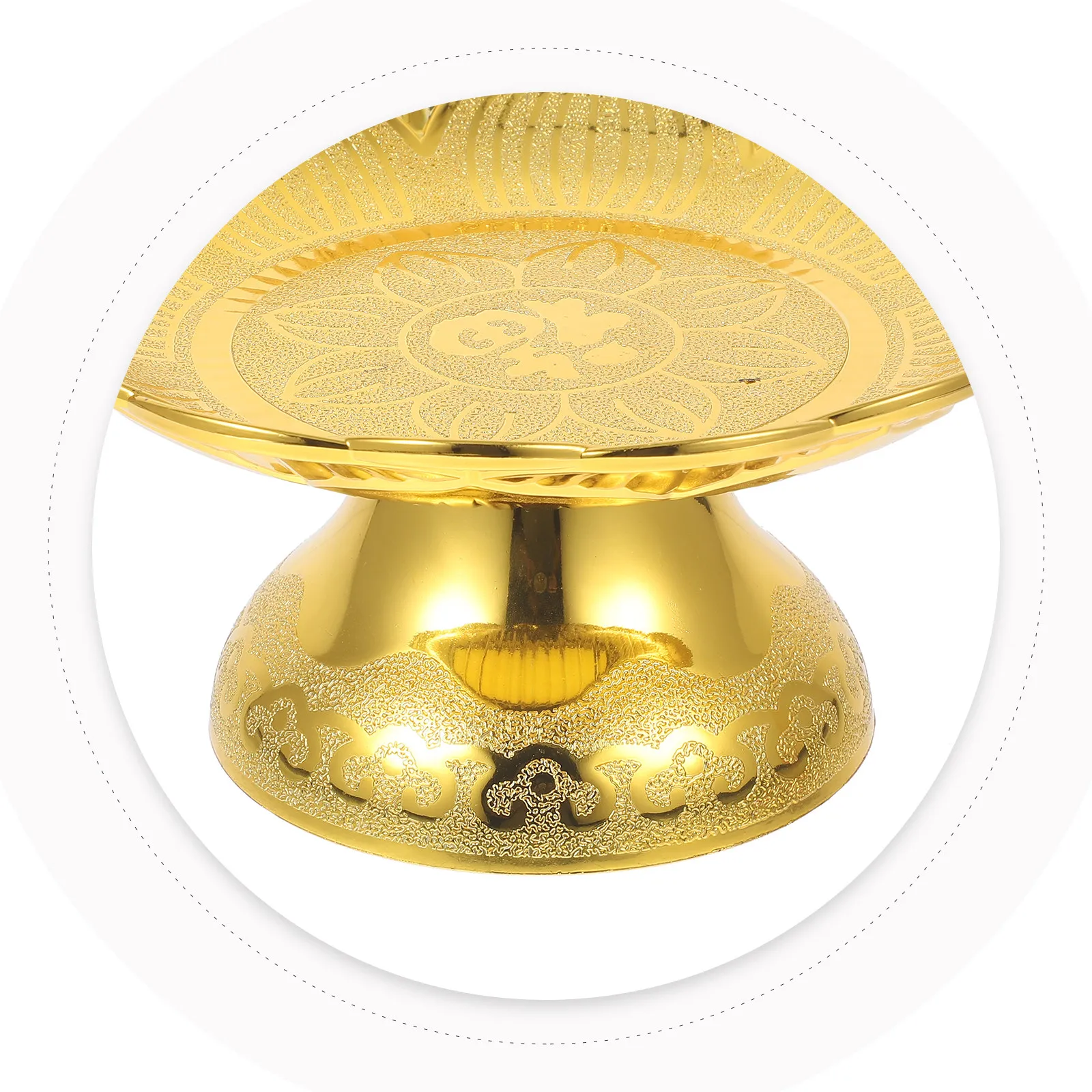 Lotus Offering Plate Versatile Elevated Rim Temple Fruit Tray for Buddha Worship Religious Offerings Home Kitchen Snack Dessert
