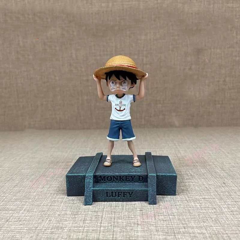 

9cm One Piece Anime Mini Figure cute Childhood Cry WcF Get Straw Hat Luffy Doll Action Figurine Decoration Model Toys Kits