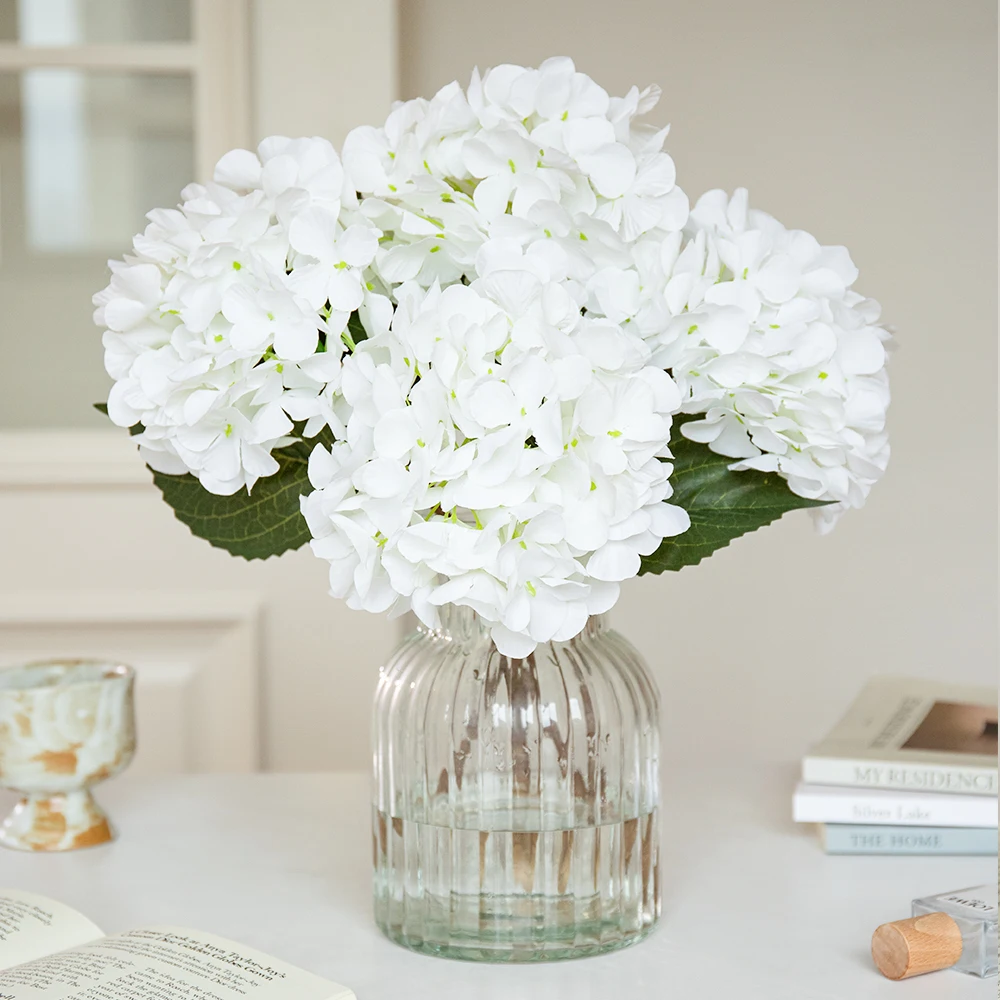 1/3Pcs Real Touch Artificial Flowers Silk Hydrangea Bride Bouquet Wedding Decoration Home Accessory for Vase Plants Arrangement