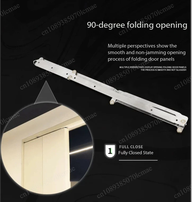 90-Degree Folding Door Hardware Set Stainless Steel Hinges Trackless Sliding System for Bedroom Wooden Doors