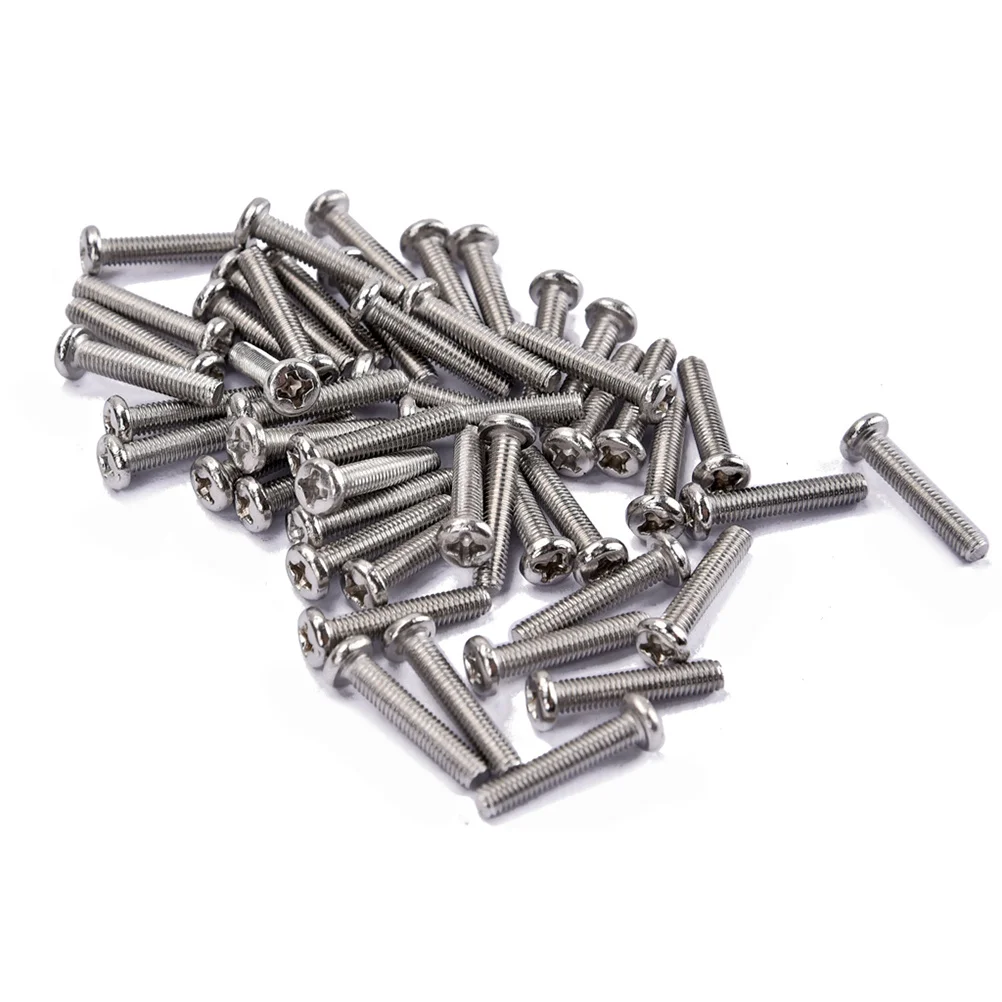 

50 PCS Electric Guitar Bridge Saddle Screws Replacement Electric Guitar Parts Accessory - 5x17mm (Silver)
