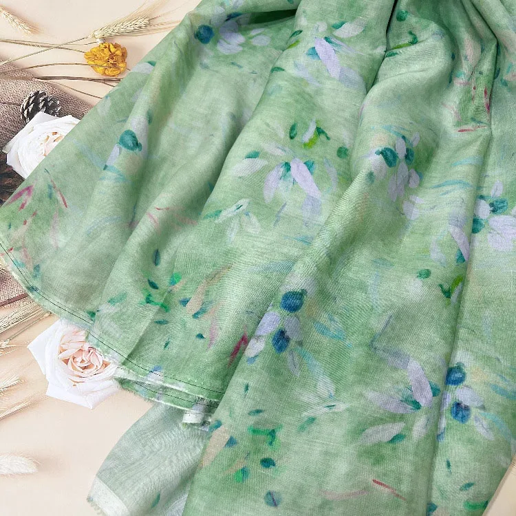 

3 ярда, высокое качество, новый стиль, ткань рами, уникальная ткань с принтом, модное платье, ткань для шитья