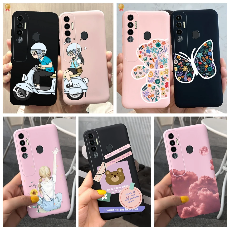 For Tecno Spark 7 P Pro 7P 7Pro Case Cute Girls Bear Back Cover Silicone For Tecno Spark7 P Pro Spark 7 P Pro 7P 7Pro Phone Case