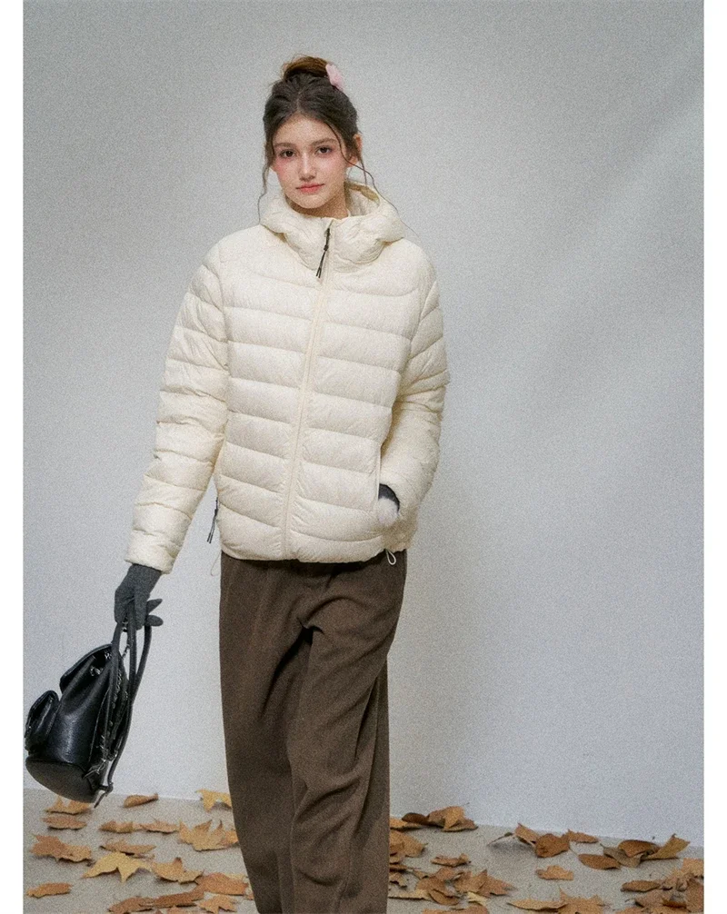 Lightweight Puffer Jacket Women Slim Fit Quilted Thin Winter Coat Hooded Casual Warm Inner Down Outerwear Cotton Parkas куртка