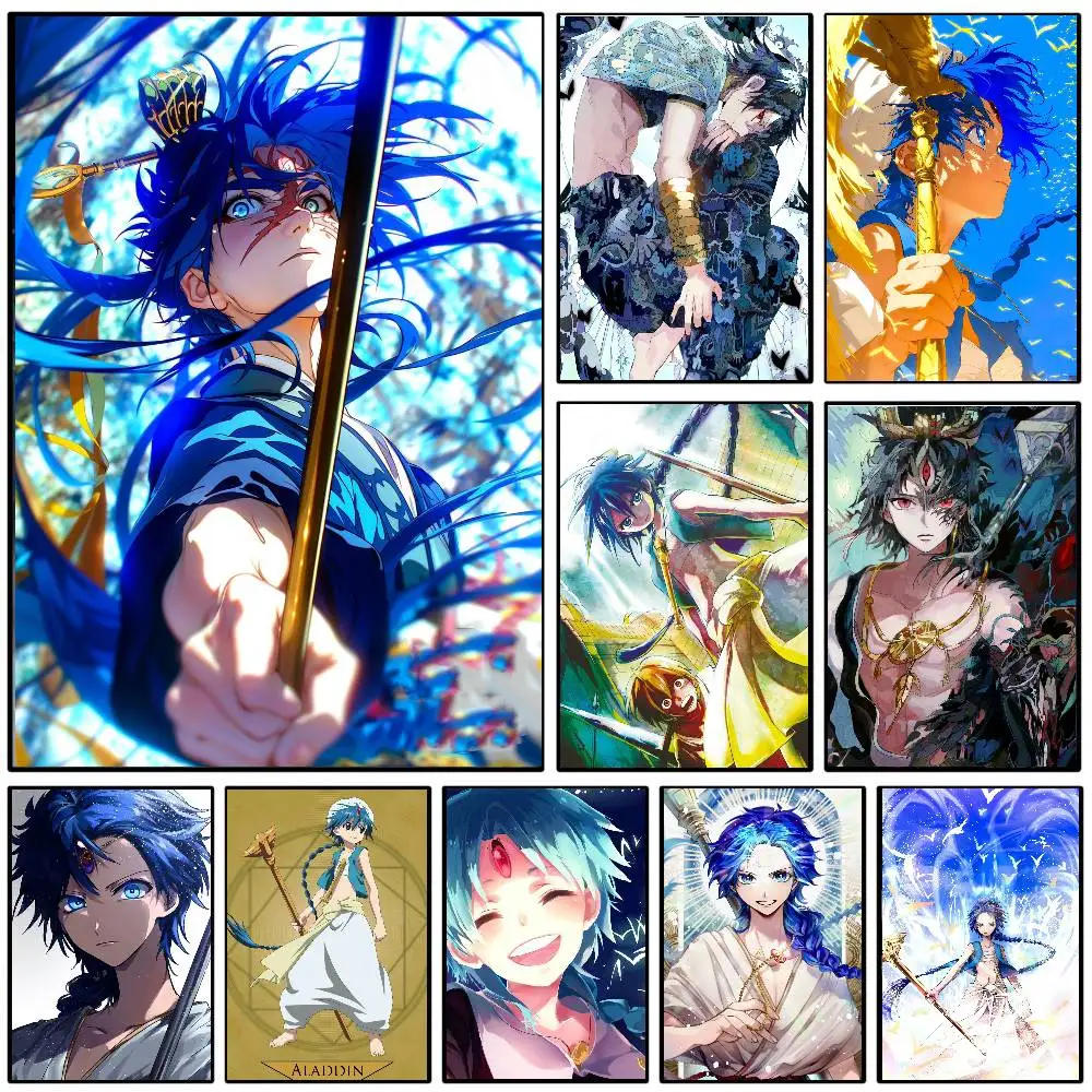 Aladdin Animation M-Magi Poster Art Sticky Wall Waterproof Home Living Room Bedroom Bar Aesthetic Decoration