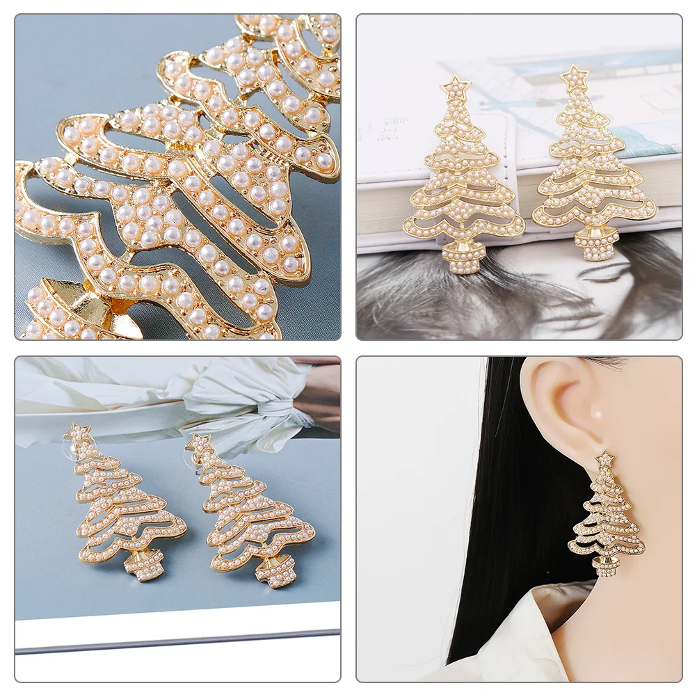 

1Pair Christmas Earrings Womens Fashion Earrings Lightweight Metal Ear Studs for Holiday Gift Jewelry