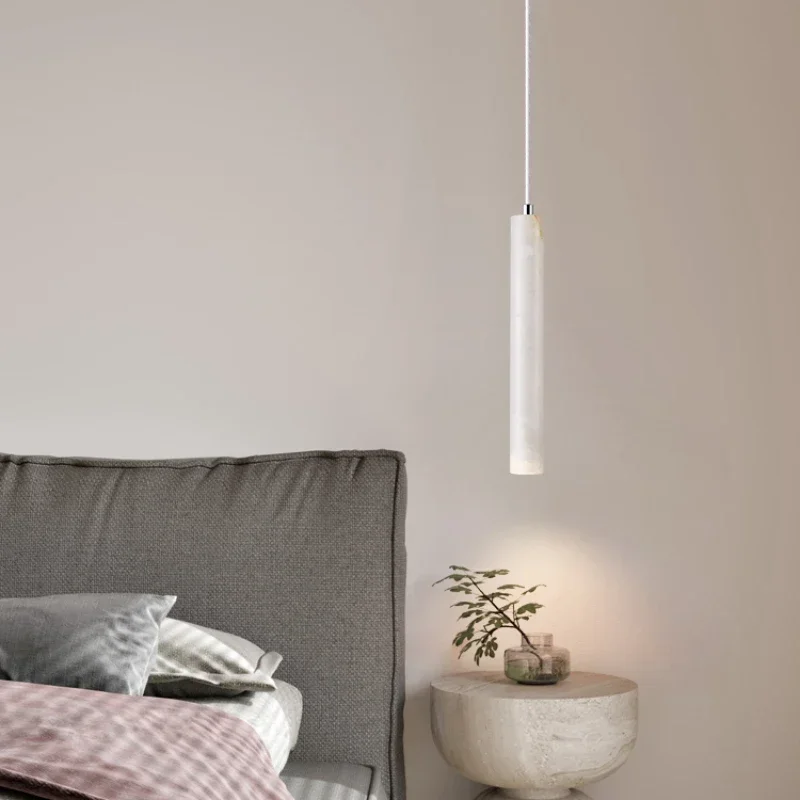 Led Pendant Lamp Long Tube Wood Ceiling Lamp Japanese Style Quiet Wind Bedroom Bedside Chandelier Retro Modern G9 Replaceable