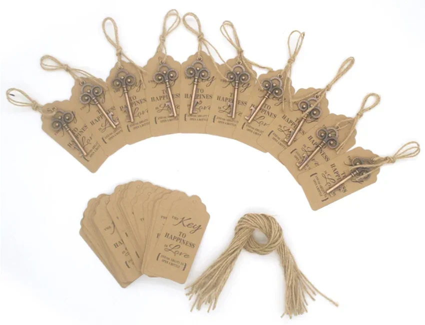 50 Stück/Set Schlüssel-Flaschenöffner im Vintage-Stil als Andenken für Paare, romantische Hochzeitsdekoration & praktisches Gastgeschenk, einzigartiges Hochzeitsgeschenk – Detail 5