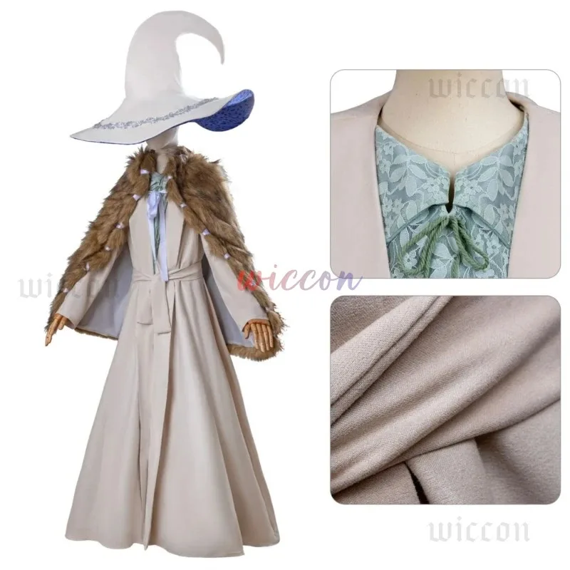 

COSda@Game Ranni Cosplay Costume Full Set With Hat Wig Dress Cloak Full Set Halloween Carnival Cosplay Ranni Clothing Fake Hands
