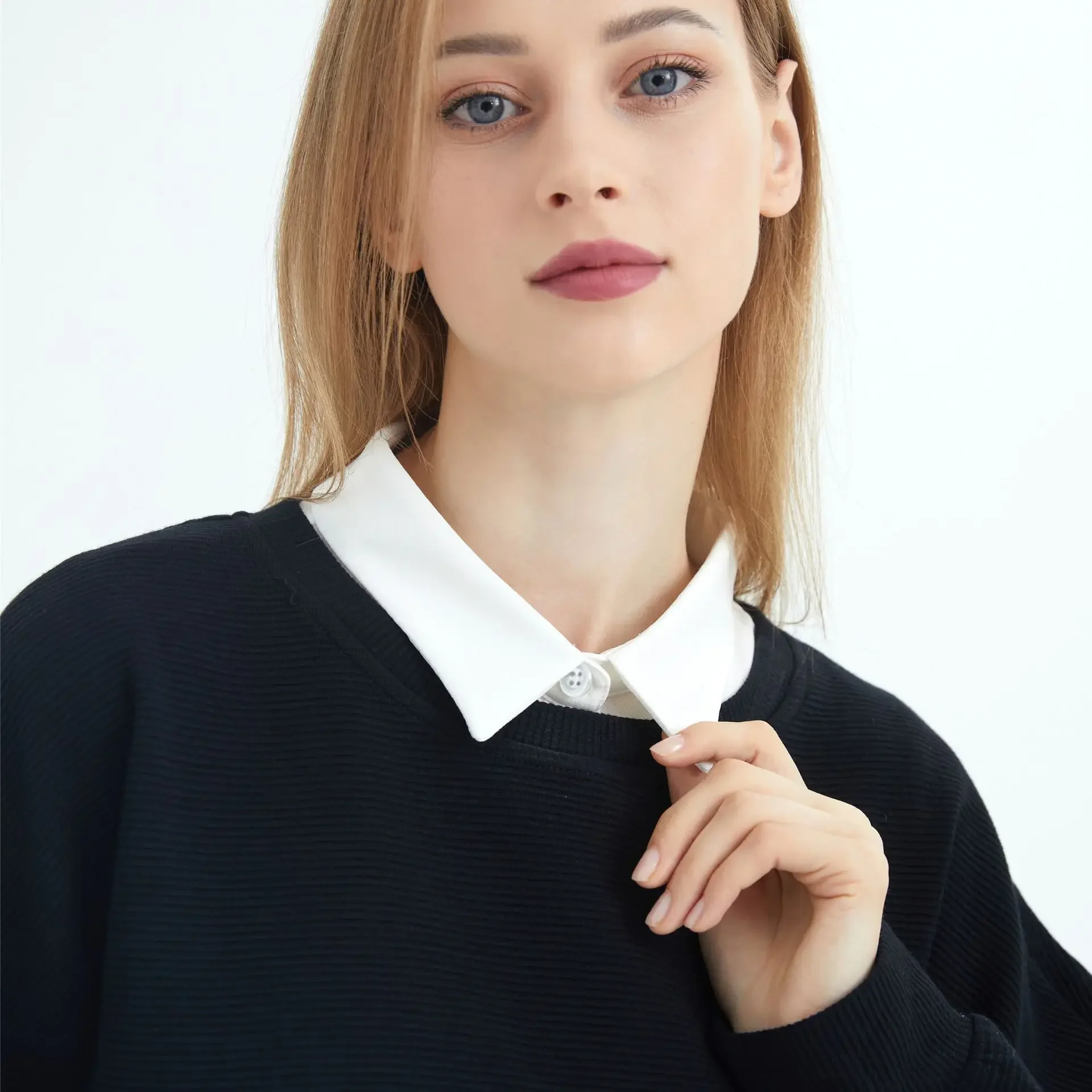 Linbaiway Women Shirt Detachable Collar Female Business False Collar Ladies Decoration Shirt Removable Sweater Suits Fake Collar