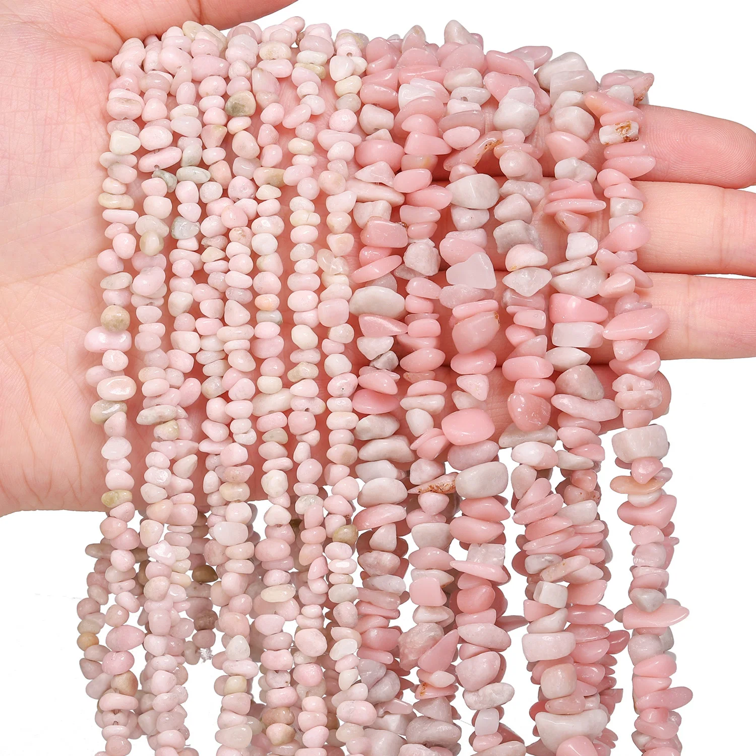 3-5 مللي متر 5-8 مللي متر غير النظامية الحجر الطبيعي الوردي أوبال الخرز الحصى فضفاض الخرز لصنع المجوهرات لوازم سوار ذاتي الصنع إكسسوارات 15'' #1