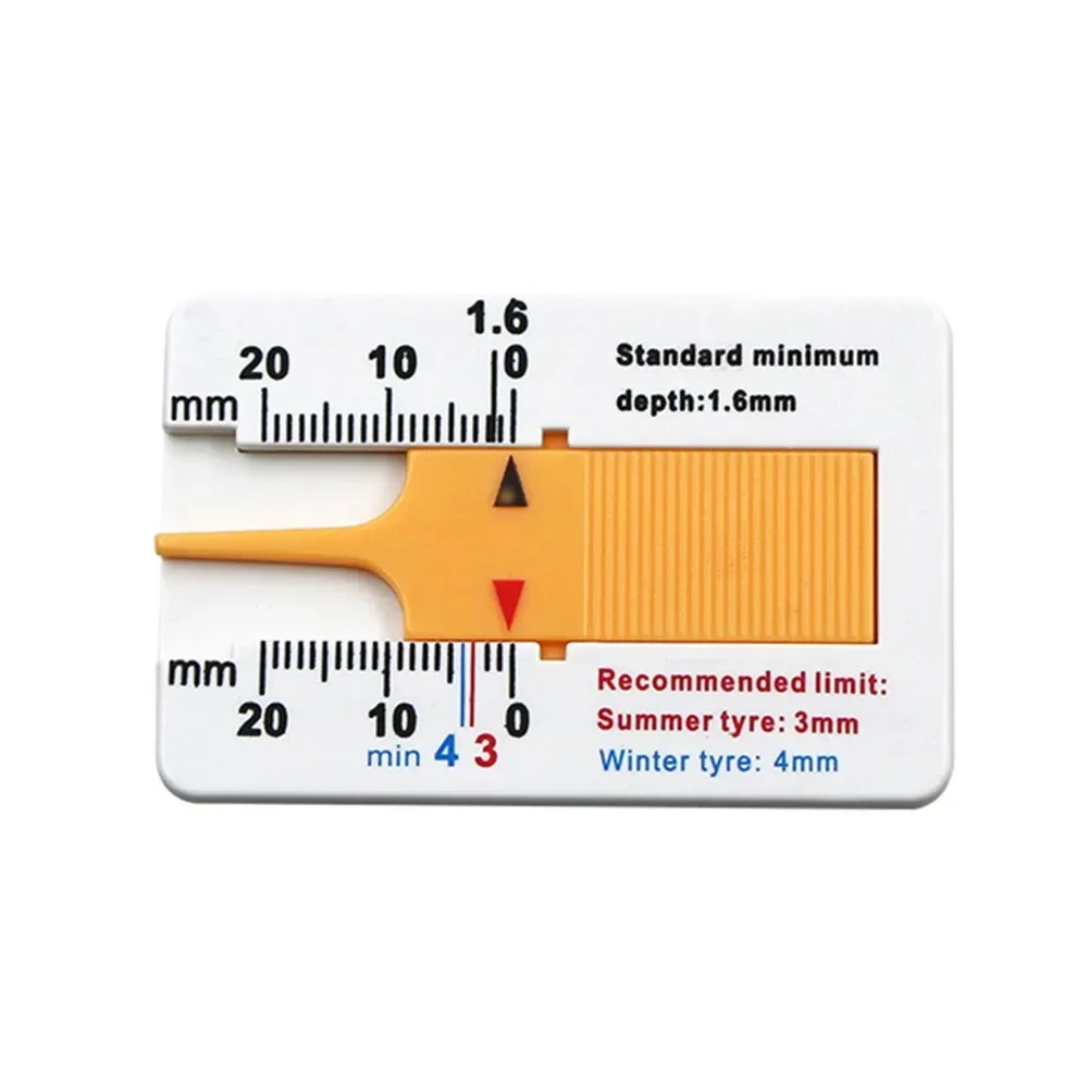 1pc Tyre Tread Depth Gauge Plastic Tire Tread Ruler 0-20MM Vernier Depth Caliper Car Wheel Tread Depth Ruler Measure Tool