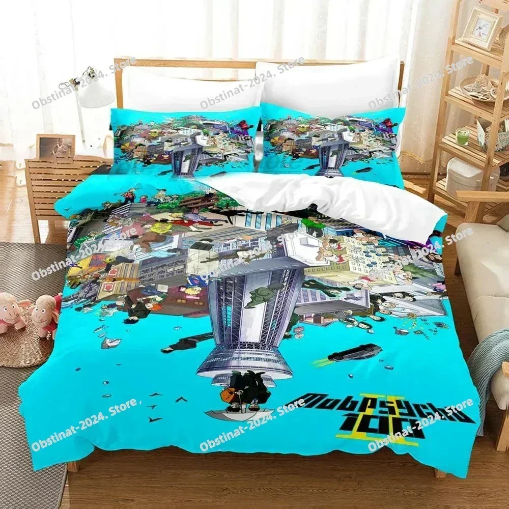 3D Mob Psycho 100 Kageyama Shigeo 3D Printing Comforter Bedding Set,Duvet Cover Bed Set Quilt Cover Pillowcase,King Queen Size