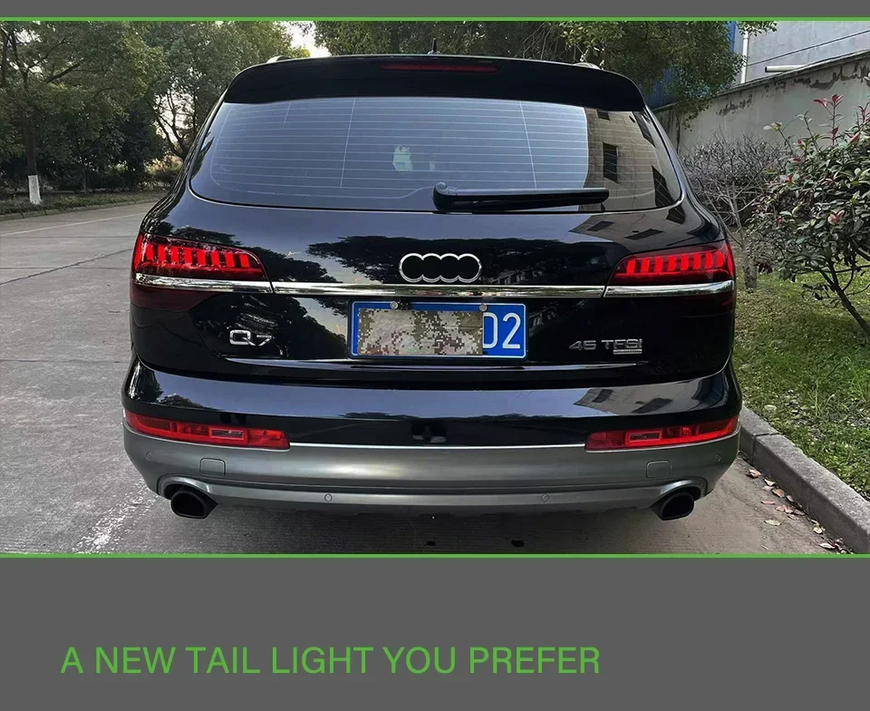 A Pair Car Lights for Audi Q7 LED Tail Light 2007-2016 Tail Lamp Rear Trunk Stop Brake Dynamic