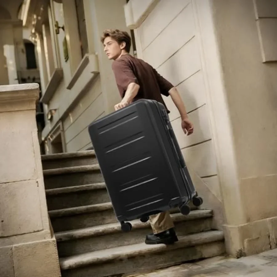 5-Piece Expandable Hardside Luggage Set with Spinner Wheels, USB Charging Port, and TSA Lock for Travel Black, Lightweight Poly