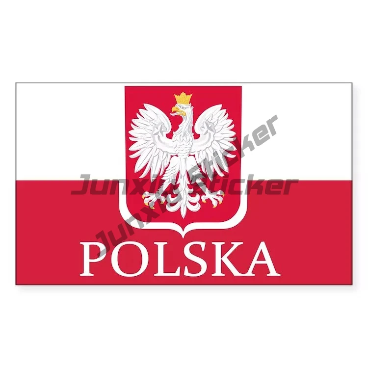 Coat of Arms of Polish Eagle Vinyl Die-Cut Sticker Biała Podlaska Flag of Białystok Poland European Union Country Map Outline
